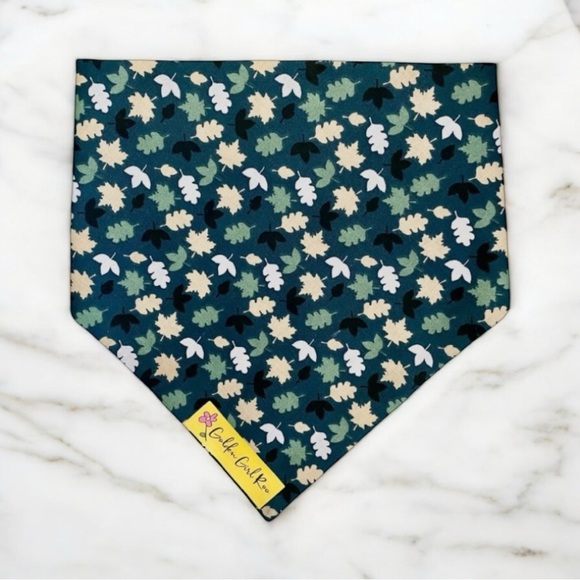 Other - DOG Bandana - Green Leaves - Size L Large
